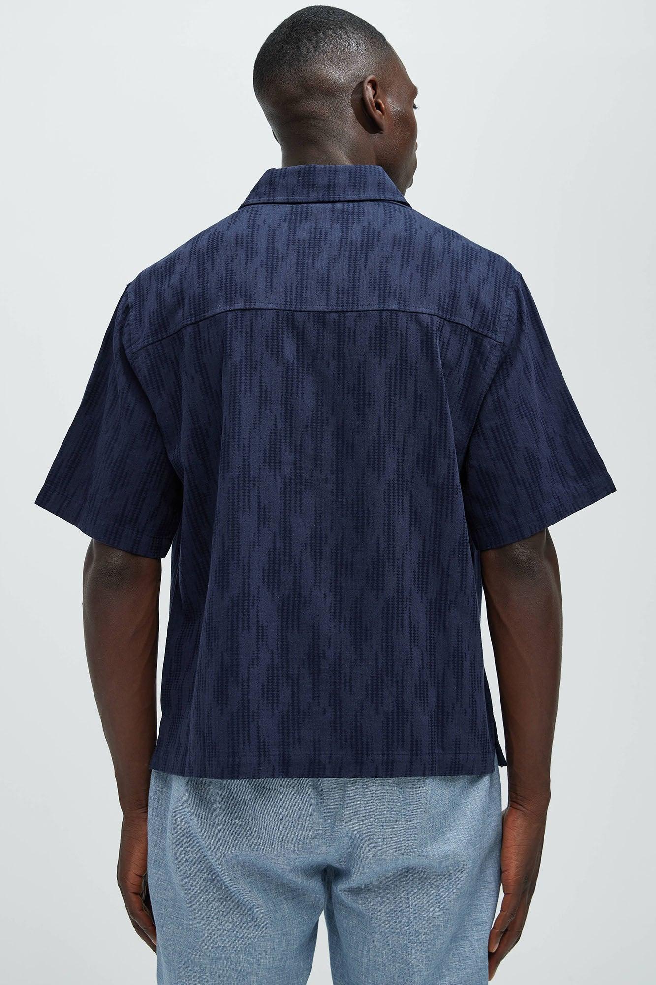 Up In The High Tide Linen Shirt - Navy Product Image