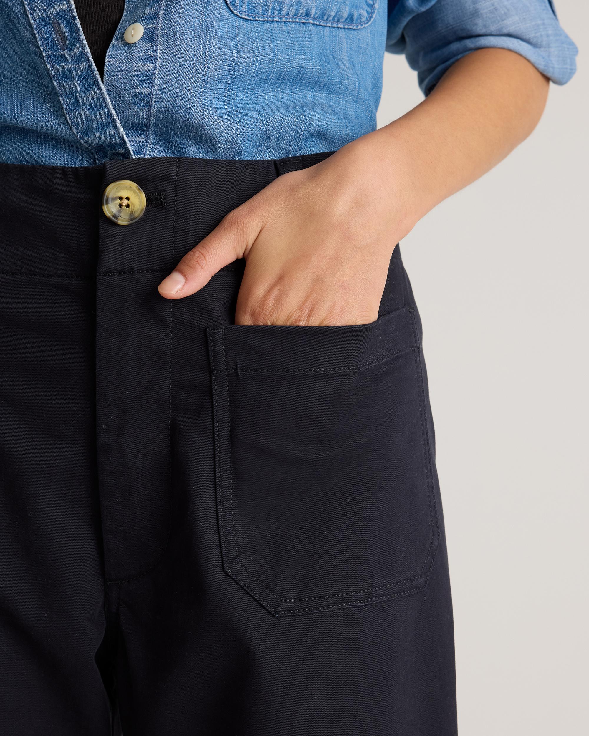 Quince | Women's Organic Stretch Cotton Chino Cropped Wide Leg Pants Organic Cotton Product Image