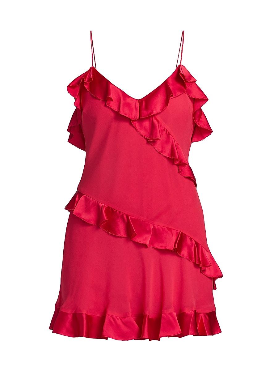 Womens Midwinter Lomina Ruffled Silk Minidress Product Image