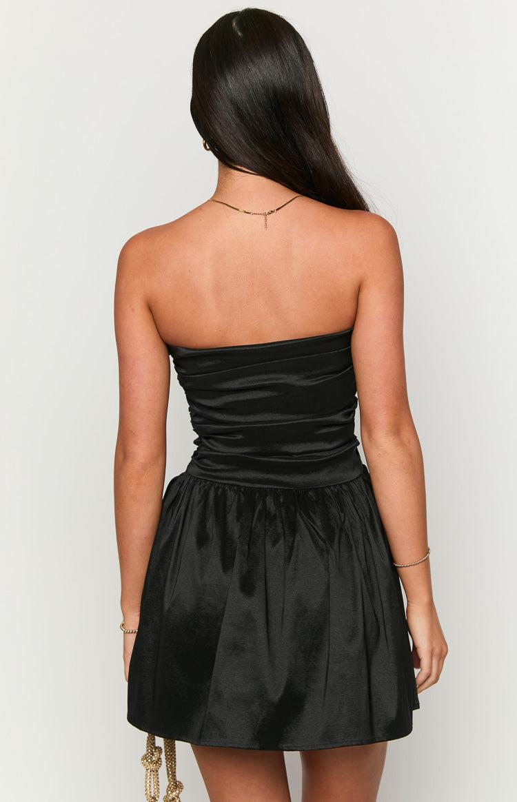 Call On Me Black Strapless Mini Dress Product Image