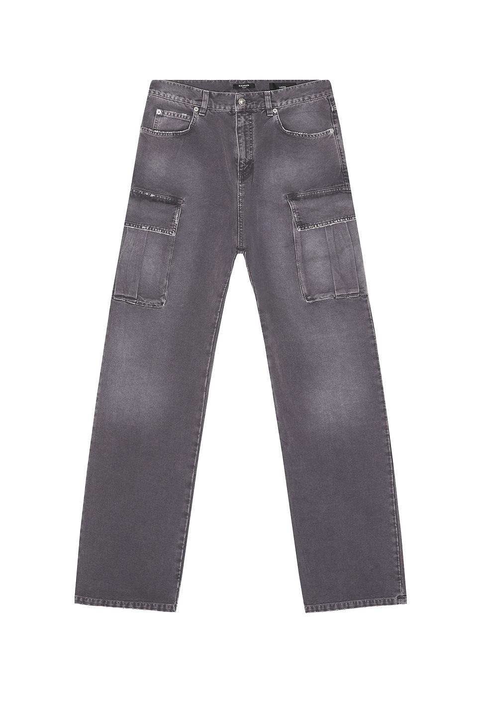 Loose Cargo Denim Jeans Product Image