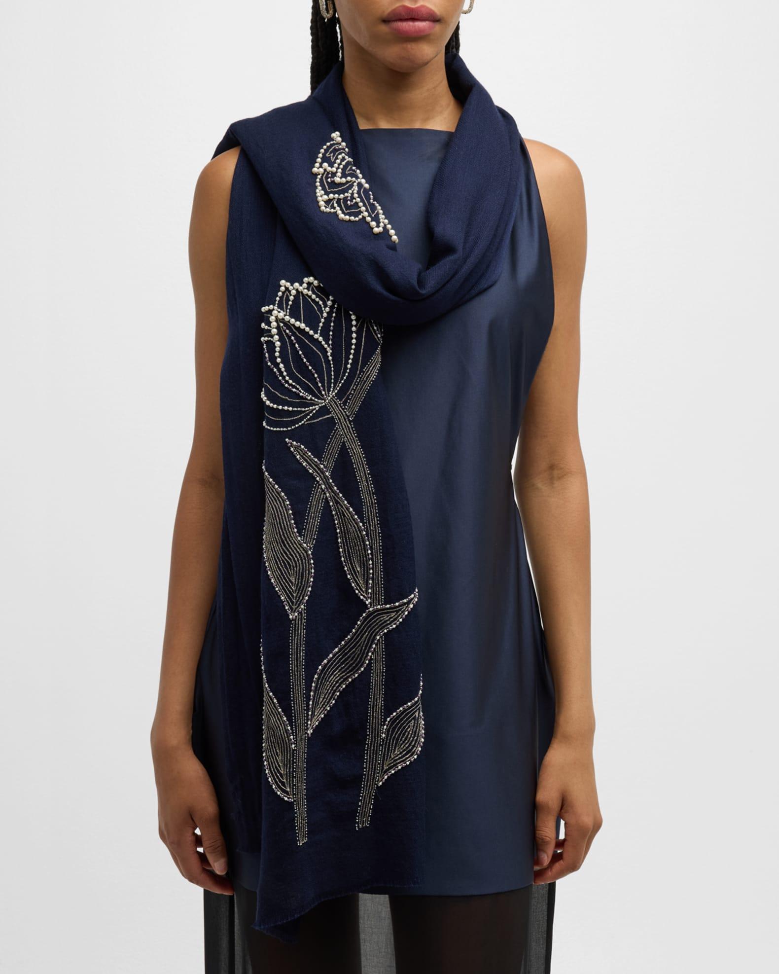 Marina Beaded Merino Wool Scarf  Product Image