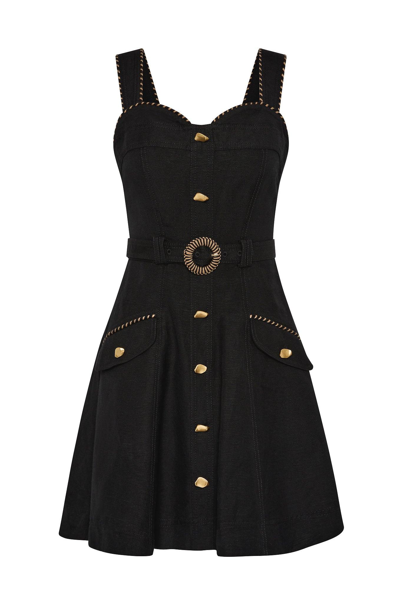 Celeste Utility Mini Dress-BLACK / 6 Product Image