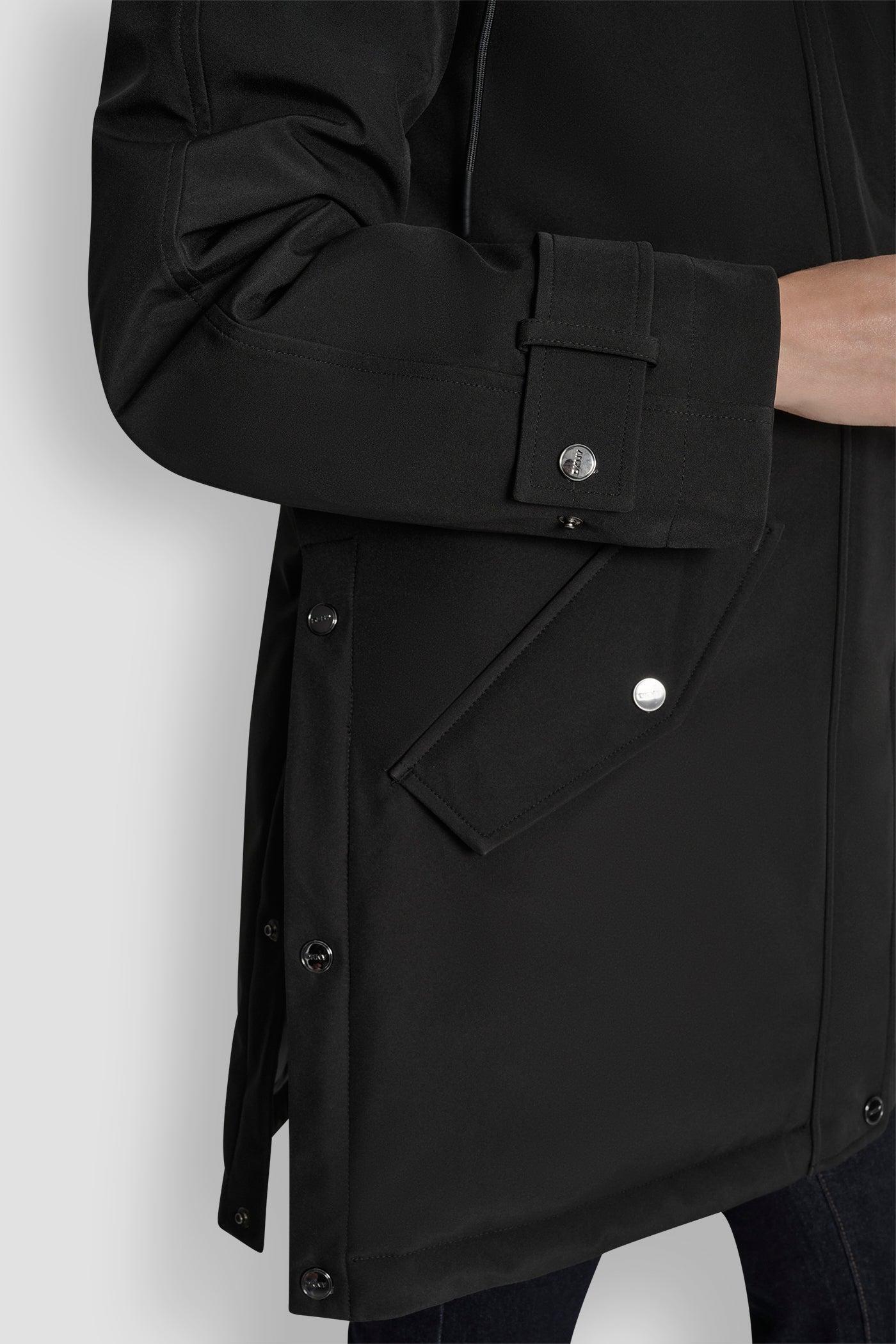 MID LENGTH FLEXTECH COAT WITH FUR HOOD Product Image