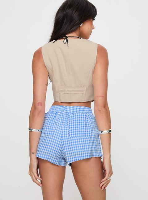Beach House Shorts Blue / White Gingham Product Image