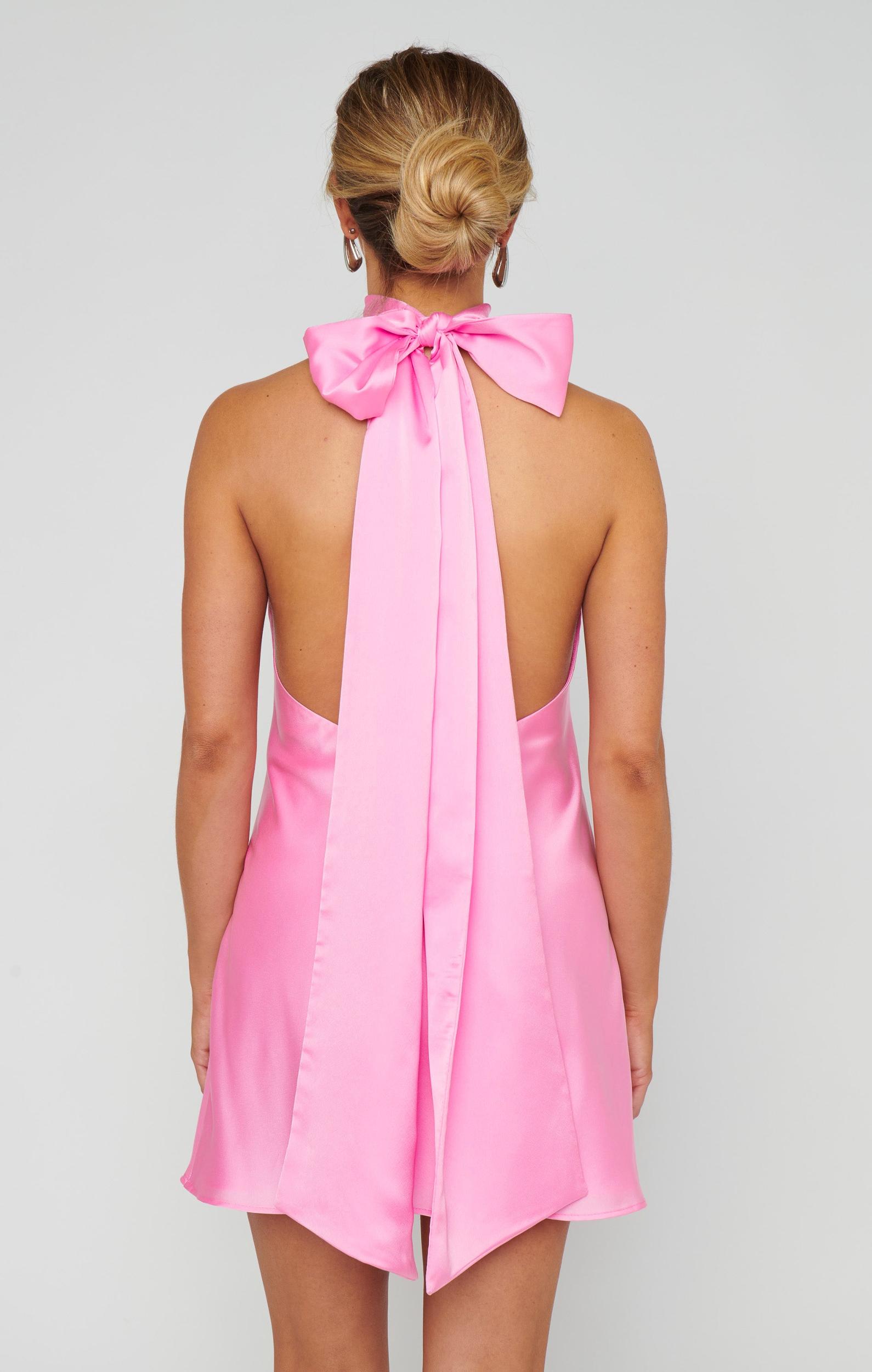 Lisa Mini Dress ~ Pink Luxe Satin Product Image