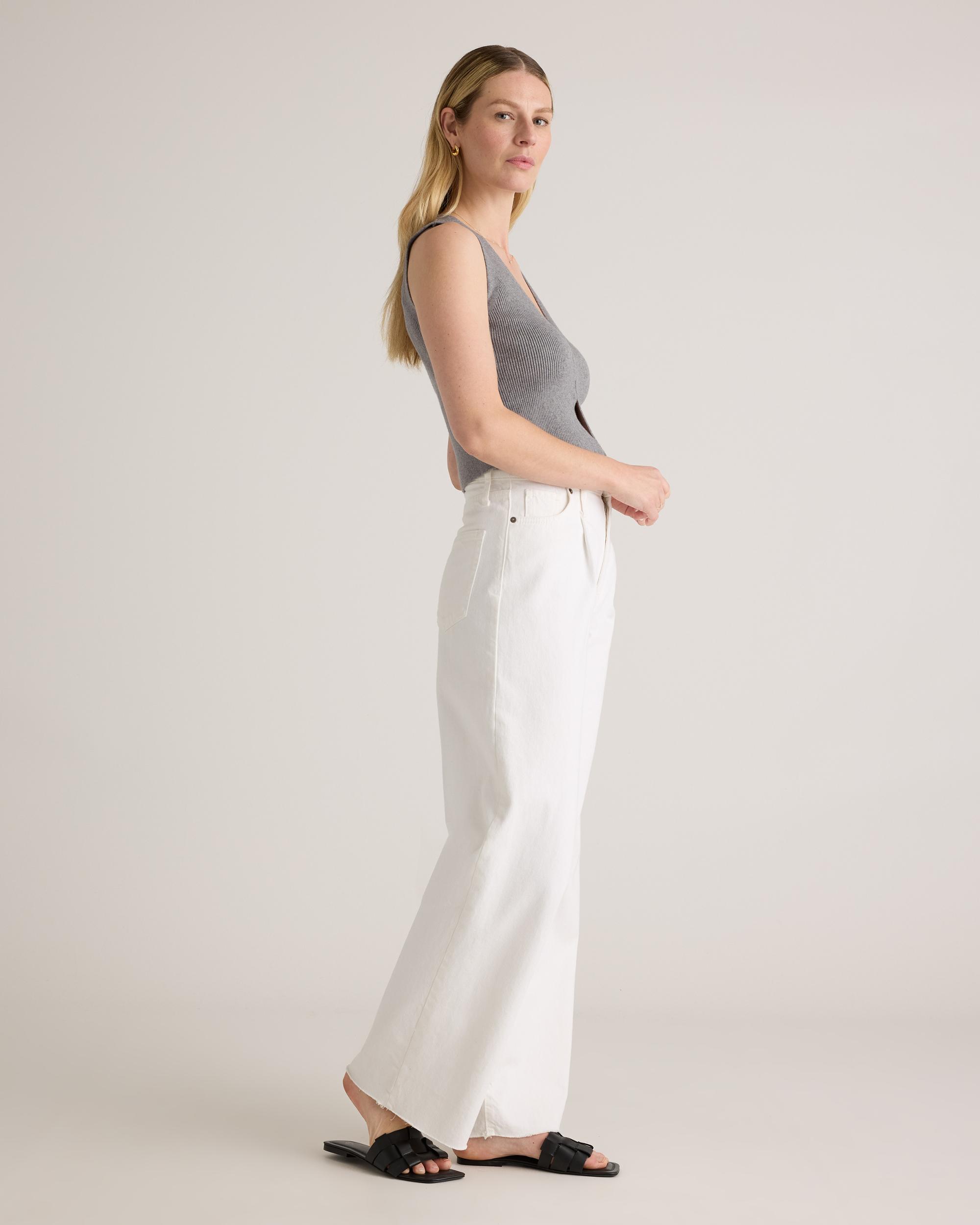 Quince | Women's Eco-Knit Split Front Sweater Vest Size XS Product Image