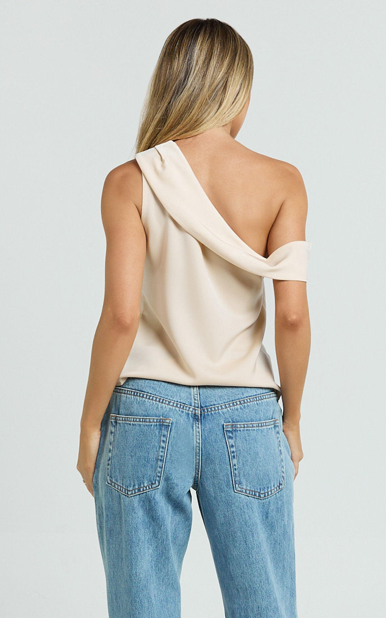 Indah Top - Draped Off Shoulder Top in Ivory Product Image