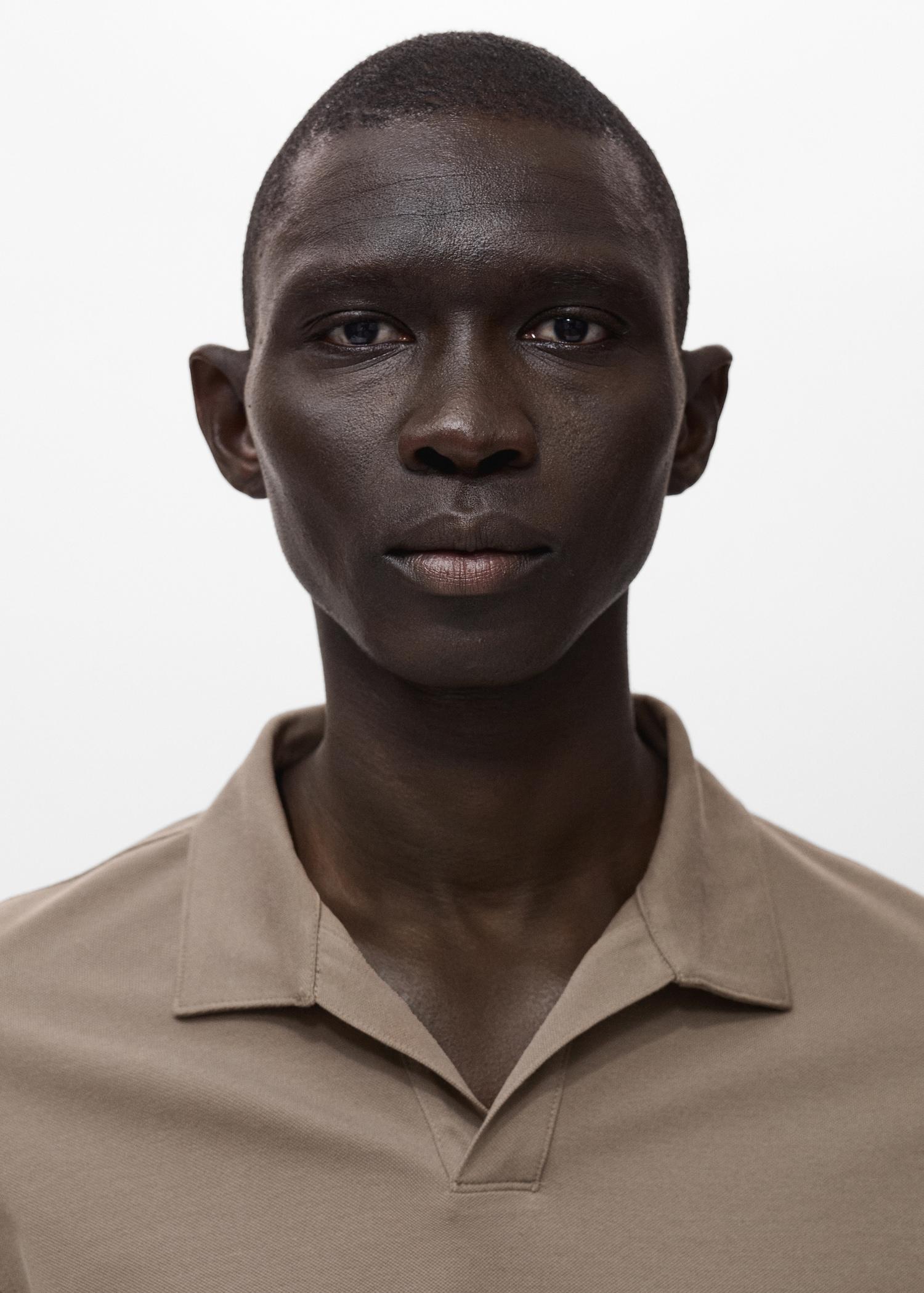 Cotton piqué polo shirt - Men | MANGO USA Product Image