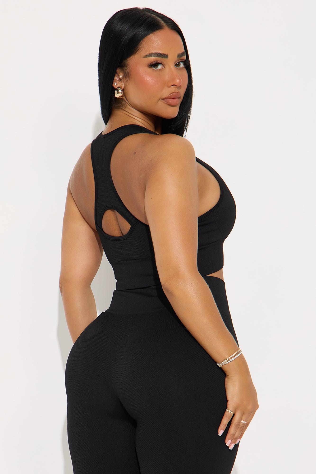 Sully Seamless Ribbed Biker Short Set - Black Product Image