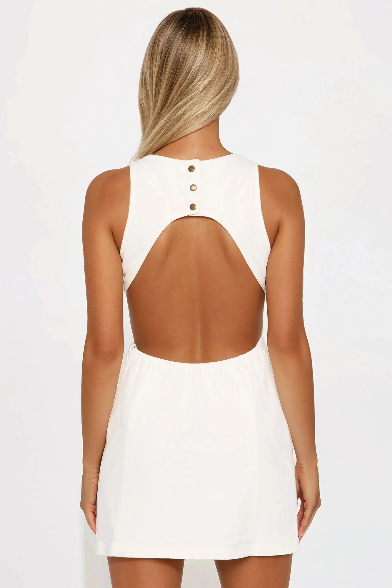 Kaylie Denim Mini Dress - White Wash Product Image