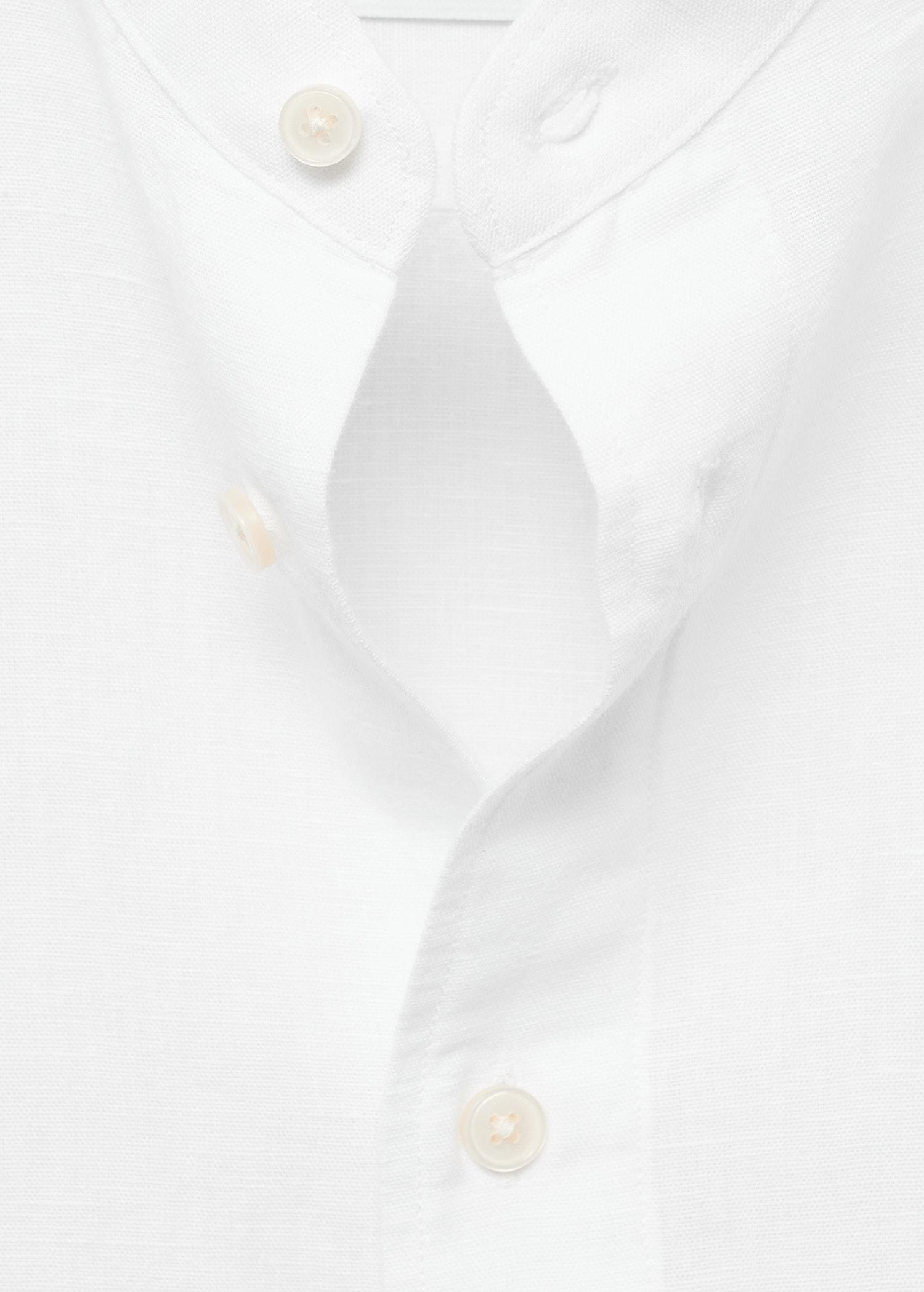 Mao collar linen shirt - Men | MANGO USA Product Image
