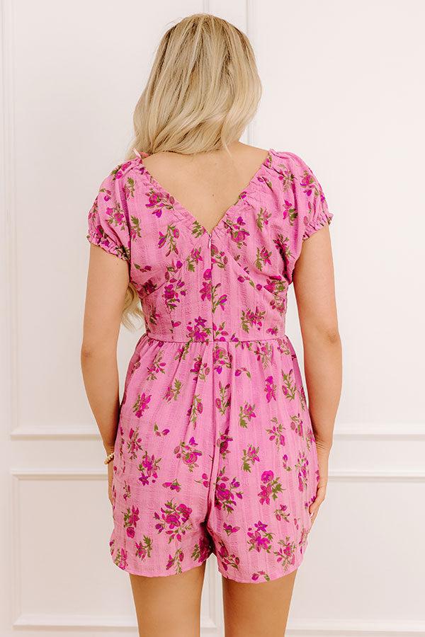 Romance In The Air Floral Romper in Blush Product Image