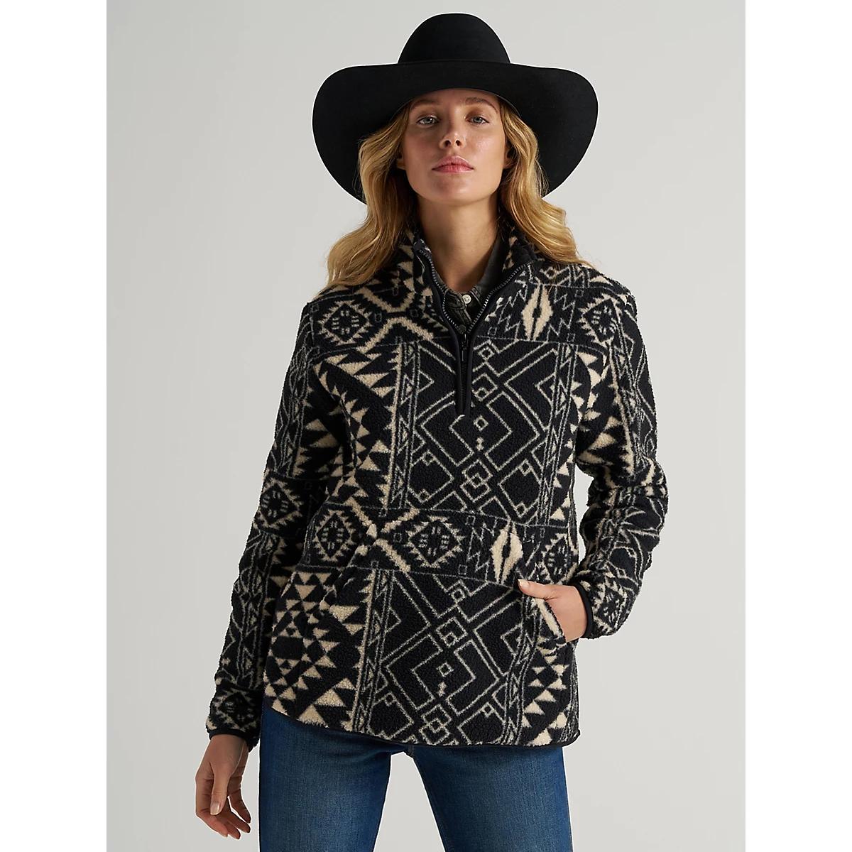 Women's Wrangler Retro® Quarter-Zip Sherpa Pullover Geo Product Image