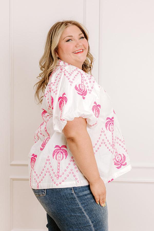 Palms Away Embroidered Top Curves Product Image