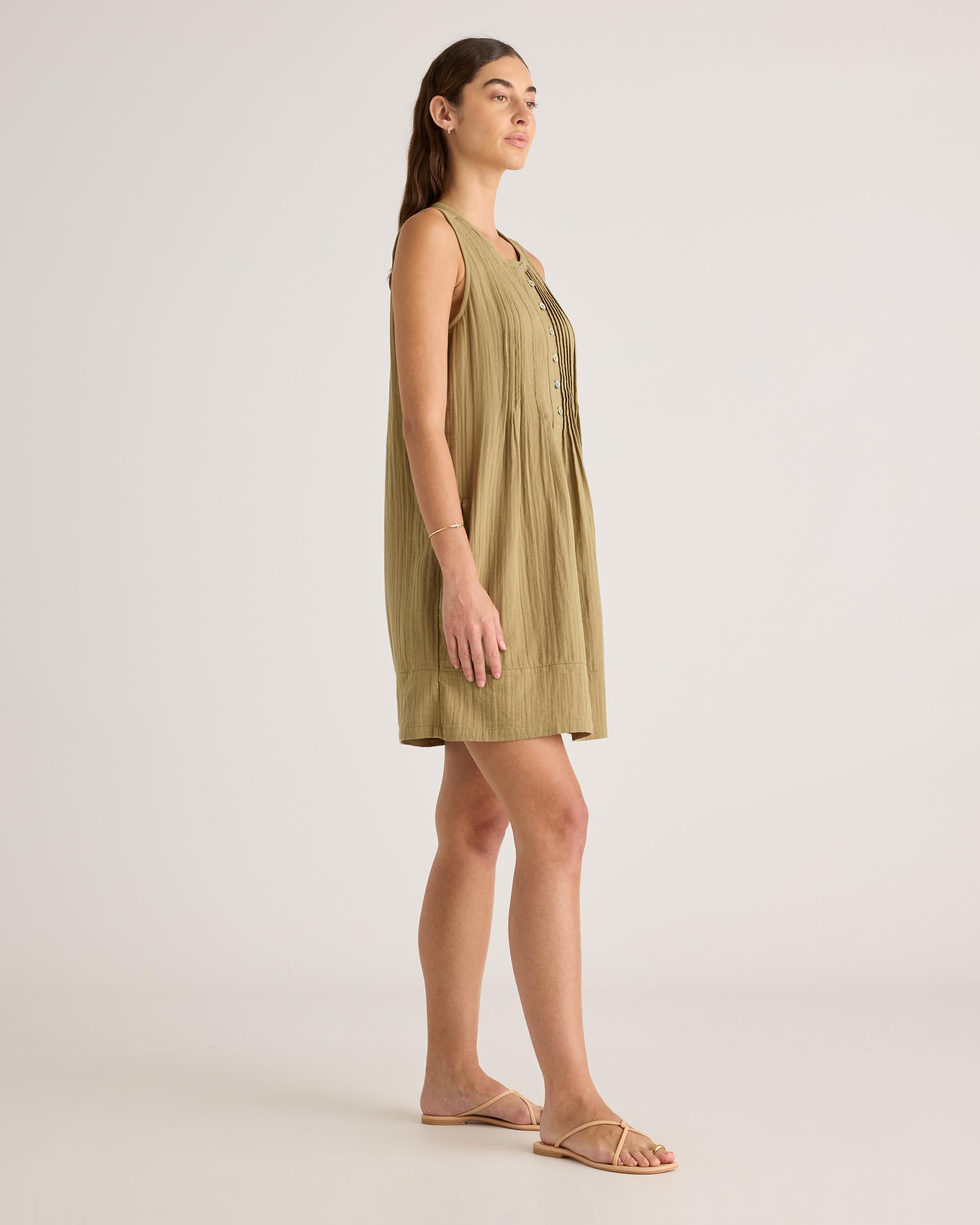 Quince | Women's Gauze Sleeveless Swing Dress Organic Cotton Product Image