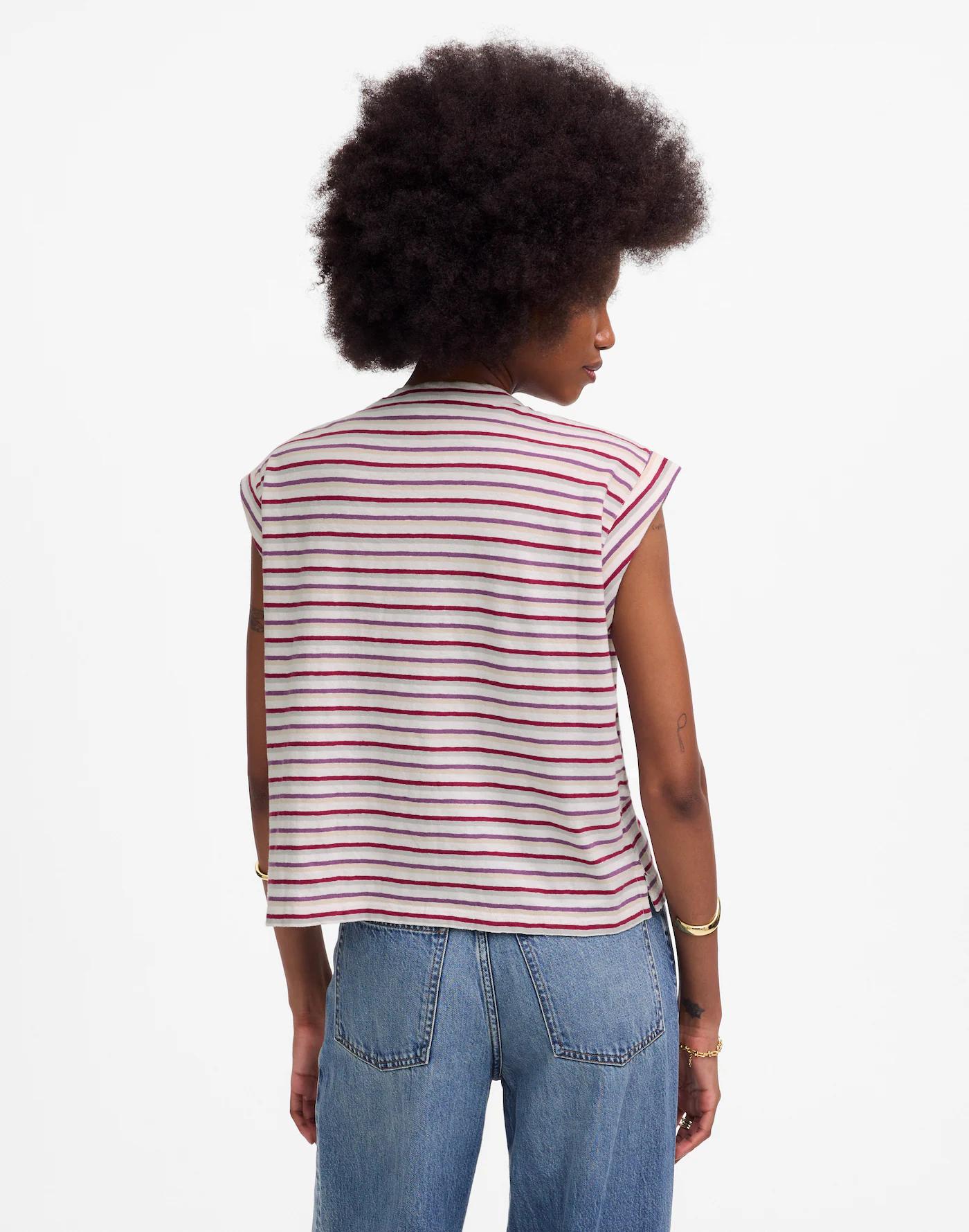 Boxy Muscle Tee in Stripe Product Image