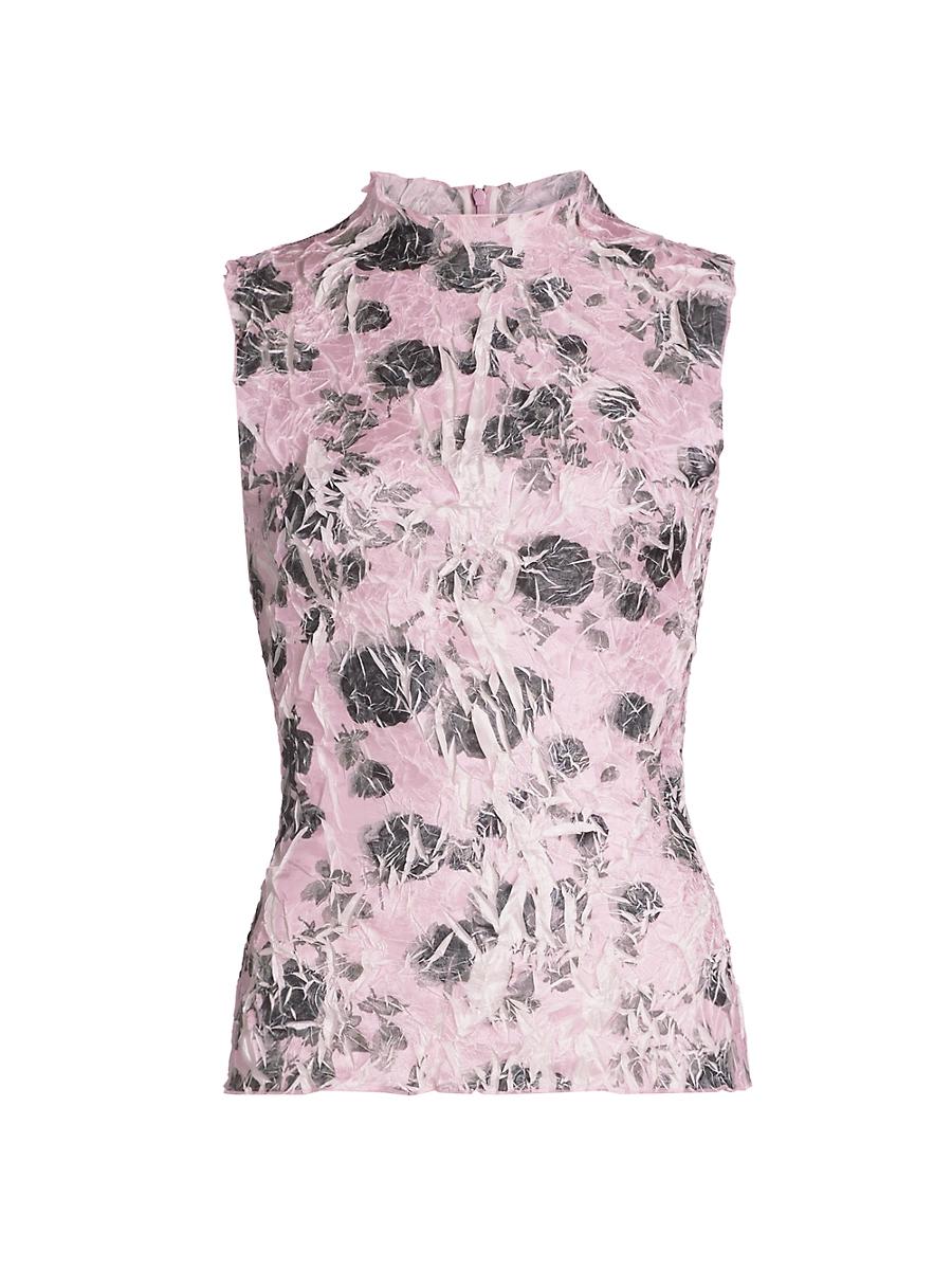 Womens Floral Shibori-Dyed Sleeveless Top Product Image