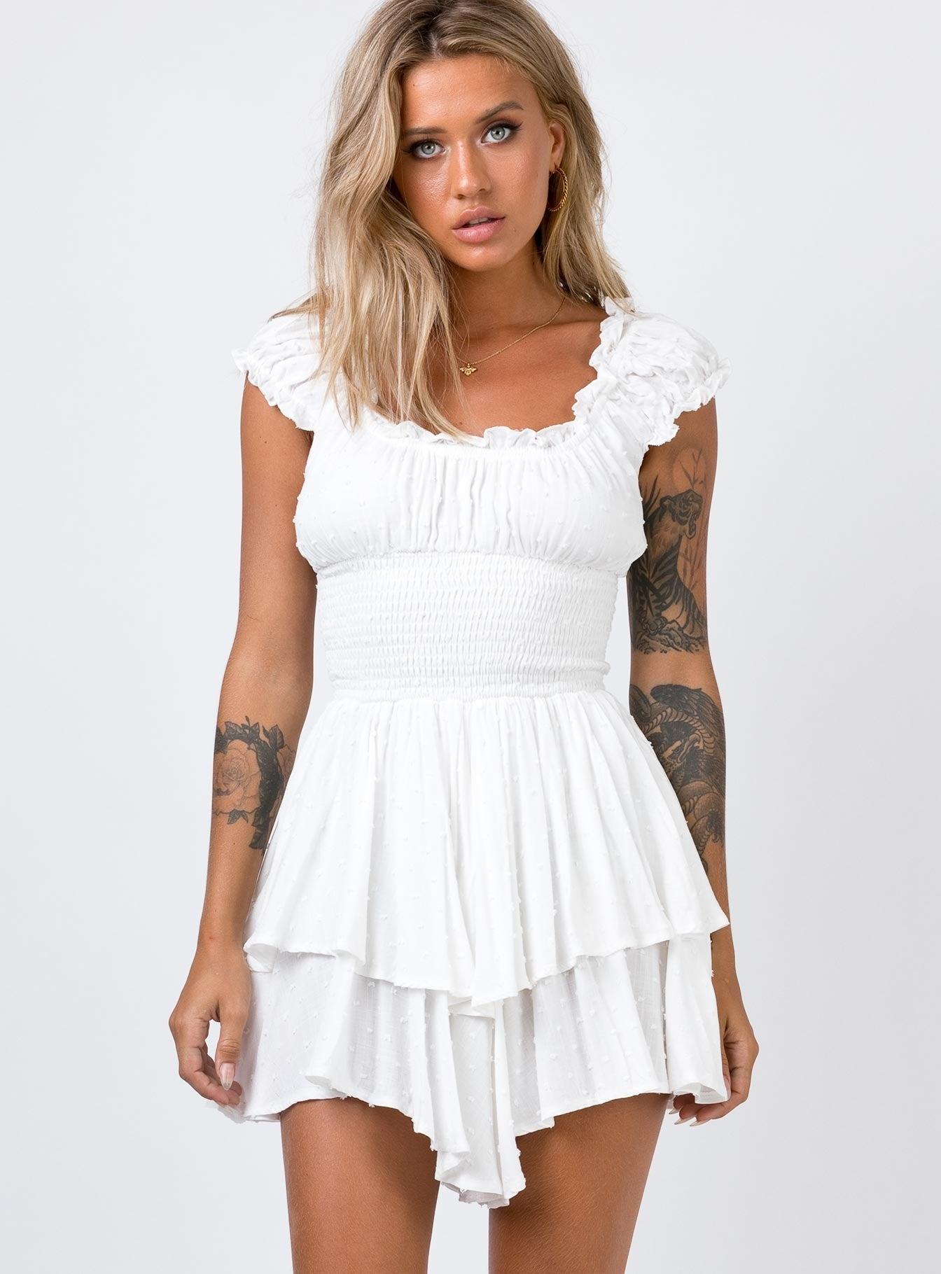 The Love Galore Romper White Lower Impact Product Image