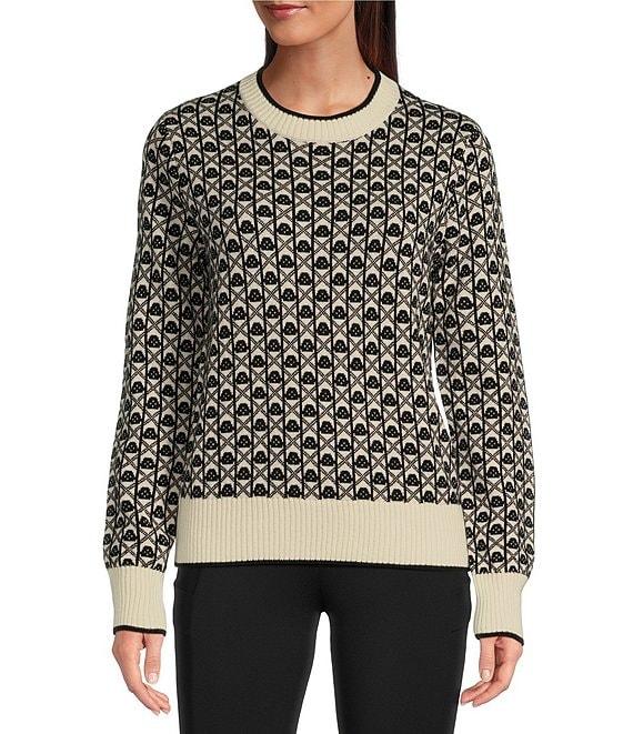 TILLEY Knit Jacquard Crew Neck Long Sleeve Sweater Product Image