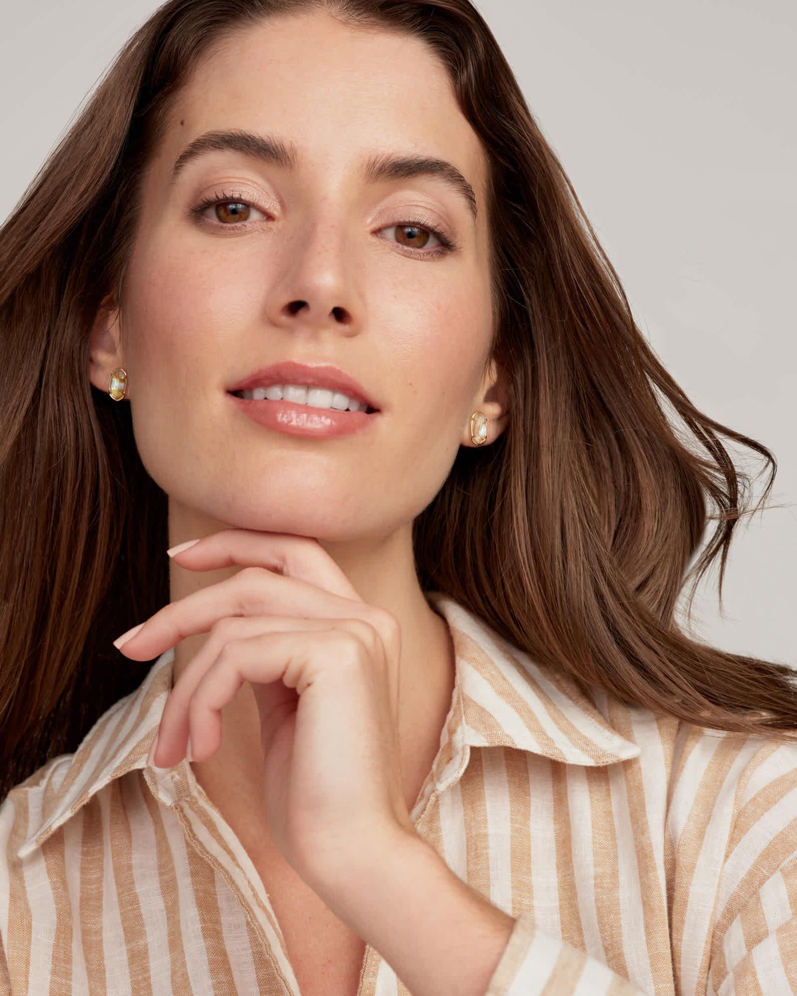 Grayson Gold Stone Stud Earrings Product Image