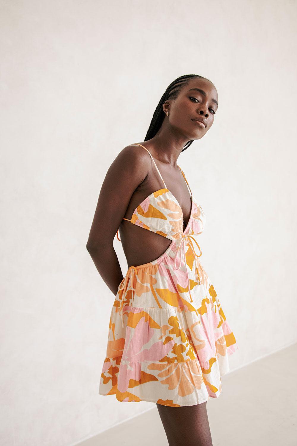 Toulouse Mini Dress - Hibiscus Product Image