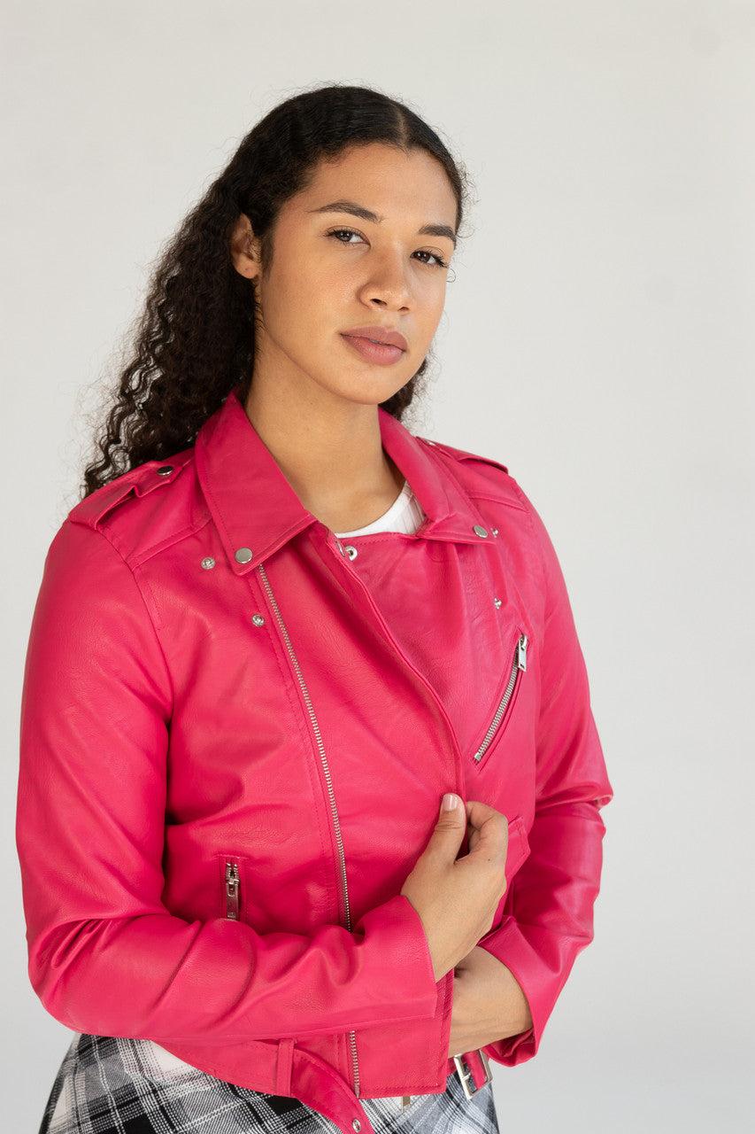 Pleather Moto Jacket Product Image