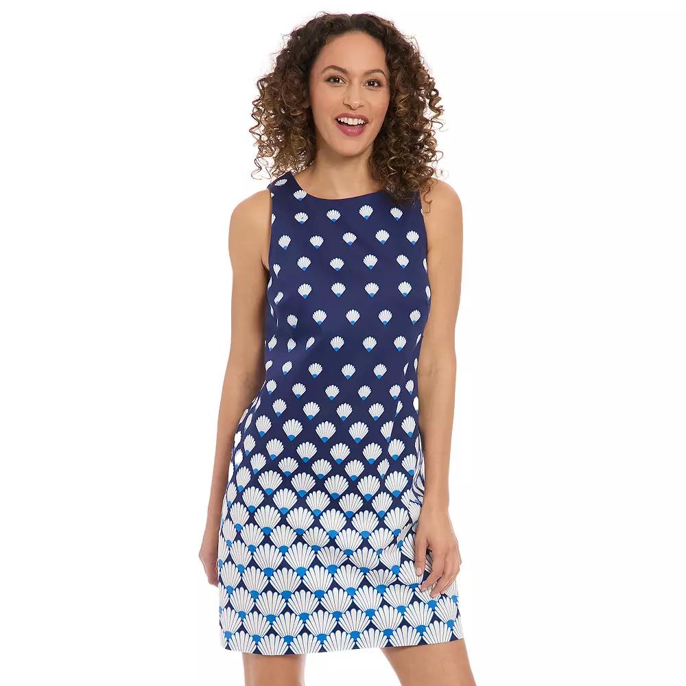 Petite London Times Sleeveless Sateen Shift Mini Dress, Women's, Size: 10 Petite, Navy White Product Image