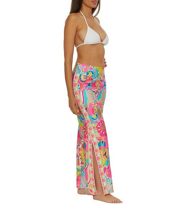 Trina Turk Venus Abstract Border Print Side Slit Swim Cover-Up Pants Product Image