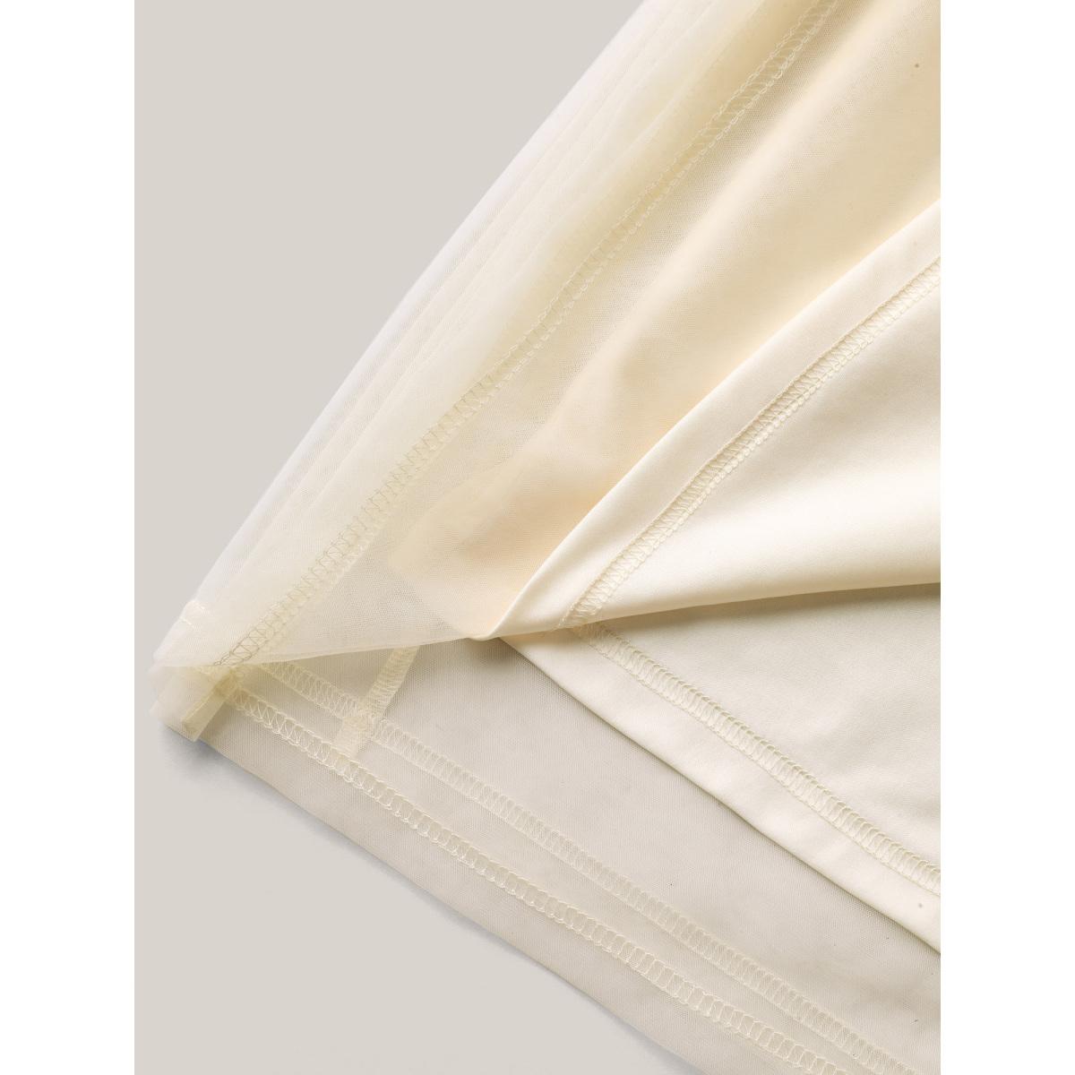 Plus Size Floral Embroidered Spliced Mesh Maxi Dress Beige Women Round Neck Sleeveless Curvy BloomChic 26/4X Product Image