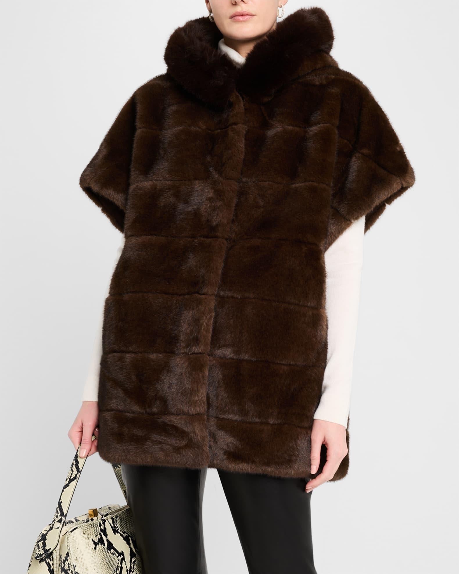 The Gloria Faux Fur Short Sleeve Vest Product Image