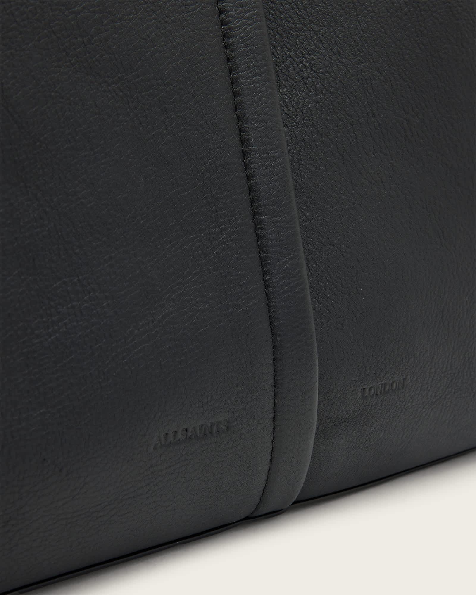 Phoenix Spacious Leather Tote Bag Black | ALLSAINTS US Product Image