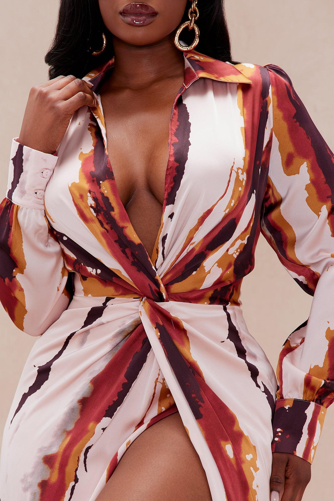 Sariah Satin Maxi Dress - Mauve/combo Product Image