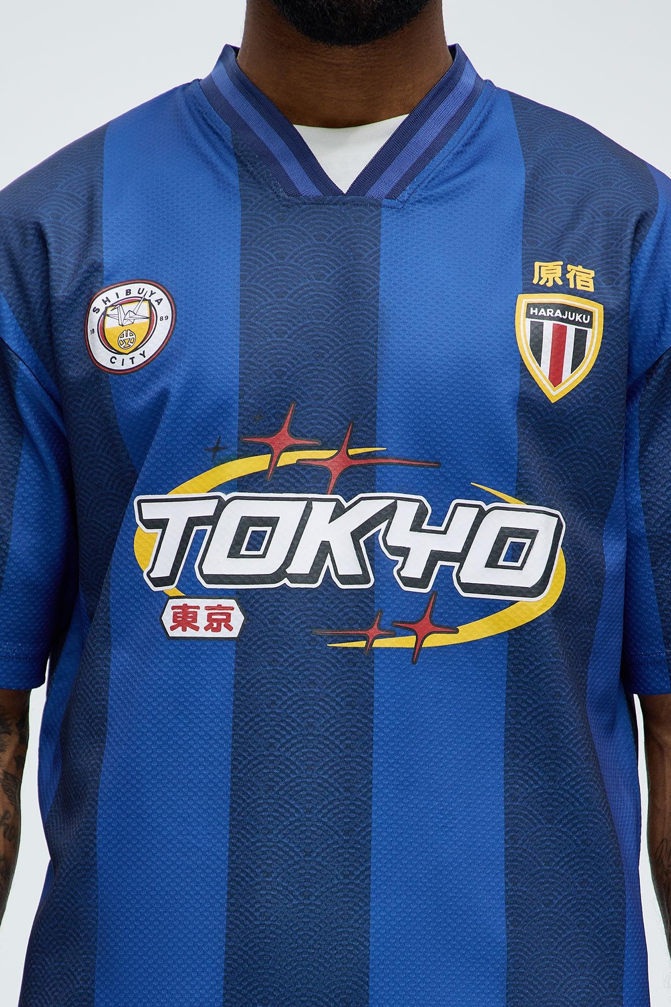 Tokyo Striped Short Sleeve Soccer Jersey - Navy/combo Product Image