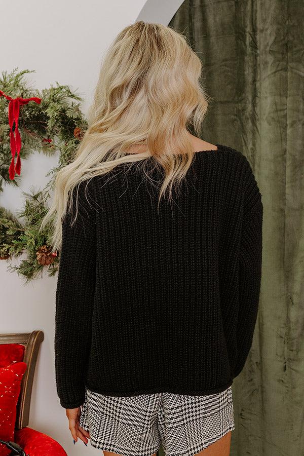 Cozy Cuddles Knit Cardigan in Black Product Image