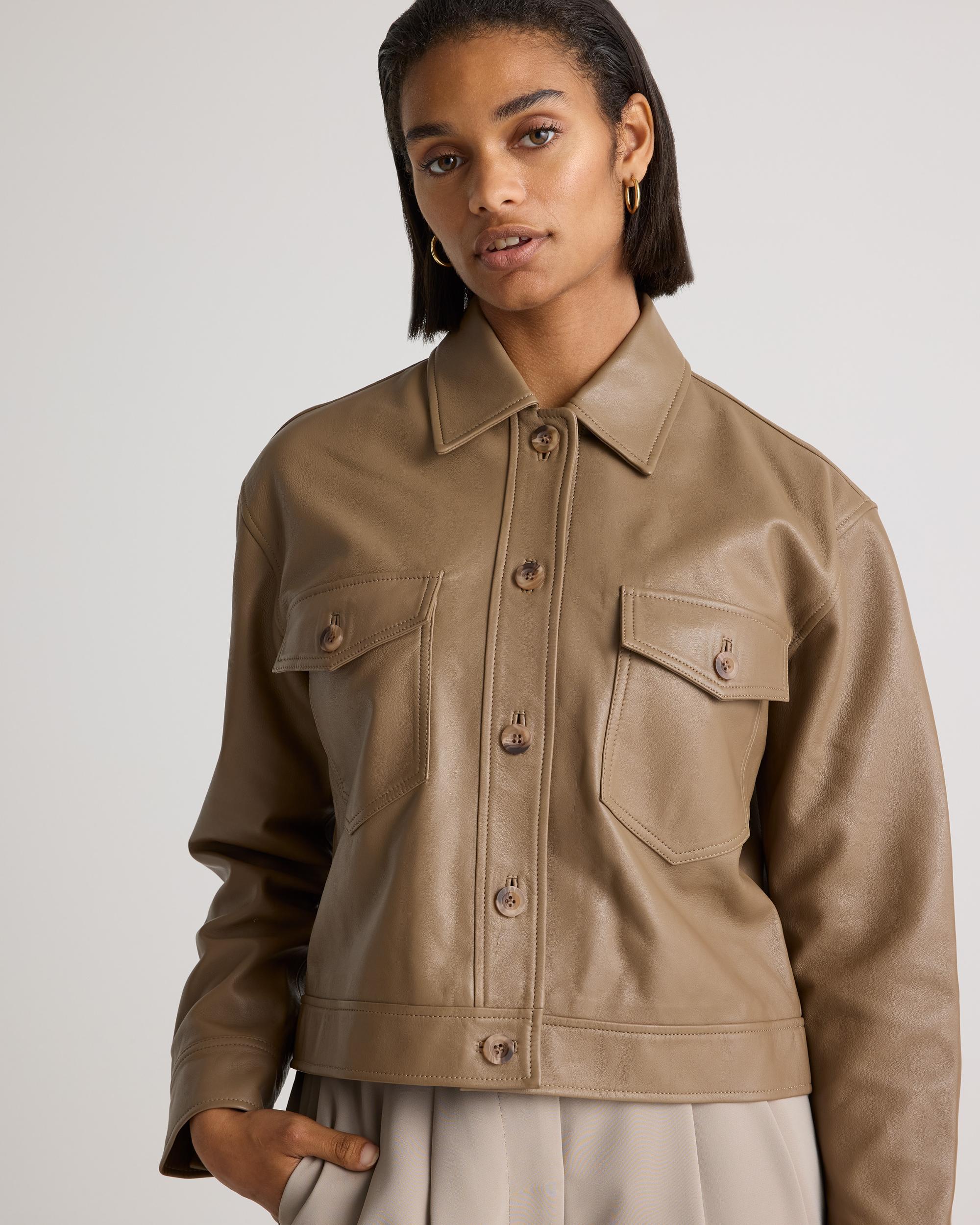 Quince | Women's Cropped Jacket Leather Product Image