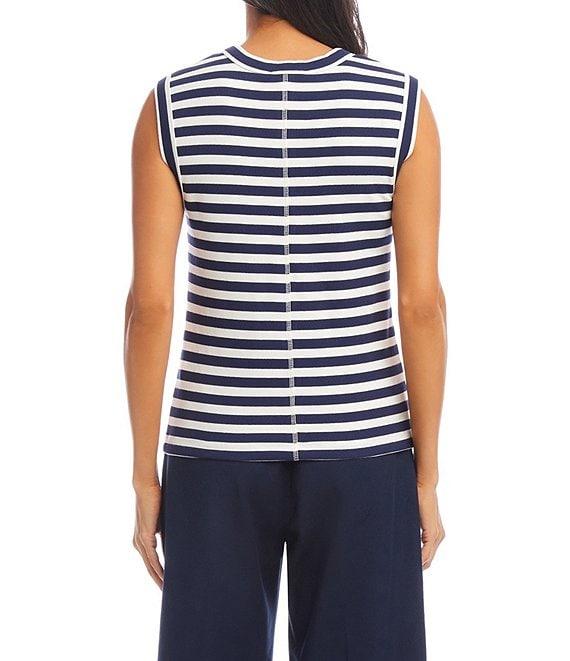 Karen Kane Stripe Crew Neck Tank Product Image