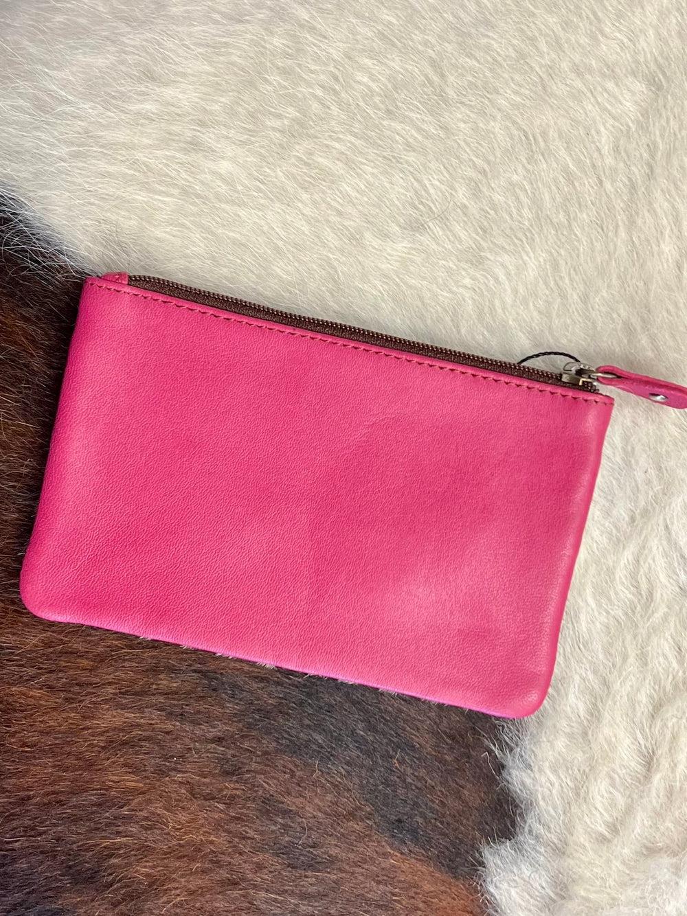 Vance Triple Zip Leather Coin Pouch -3 colors Product Image