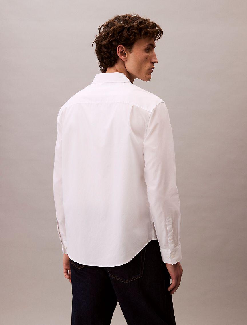 Calvin Klein Mens Cotton Poplin Relaxed Button-Down Shirt - Green Product Image