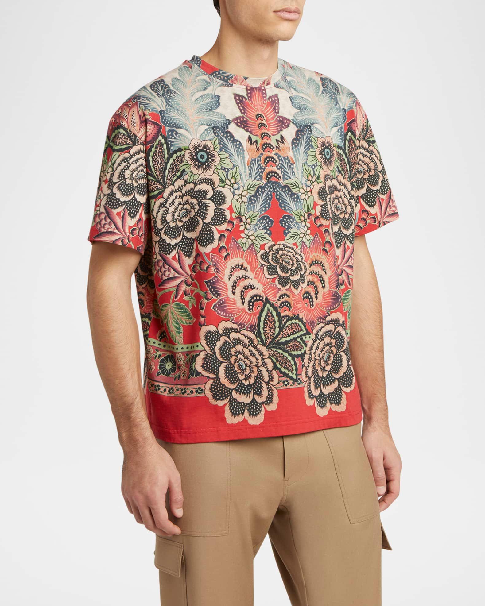Men's Abstract Floral Crewneck T-Shirt Product Image