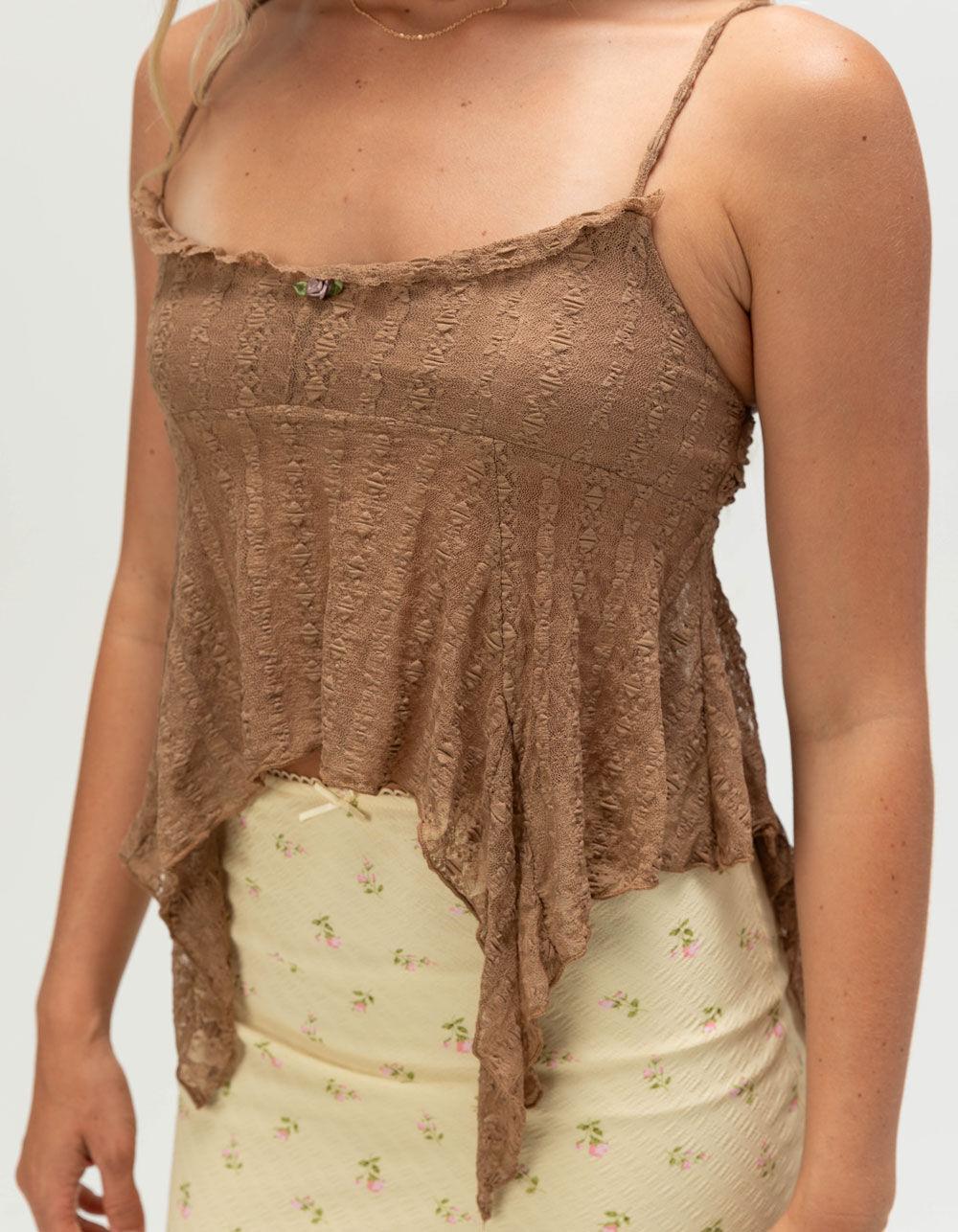NECTAR CLOTHING Lace Fairy Womens Cami - BROWN Product Image