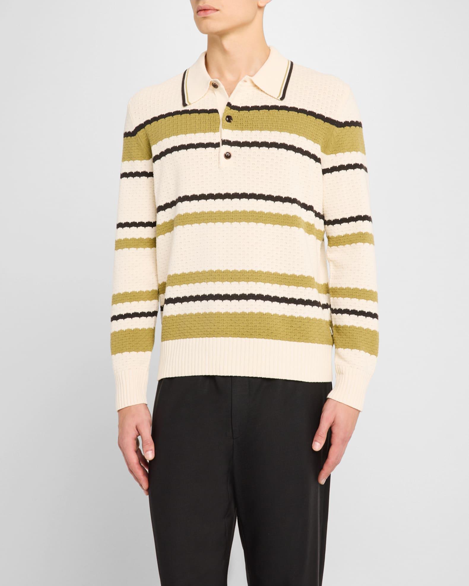 Men's Alfie Striped Knit Polo Shirt Product Image