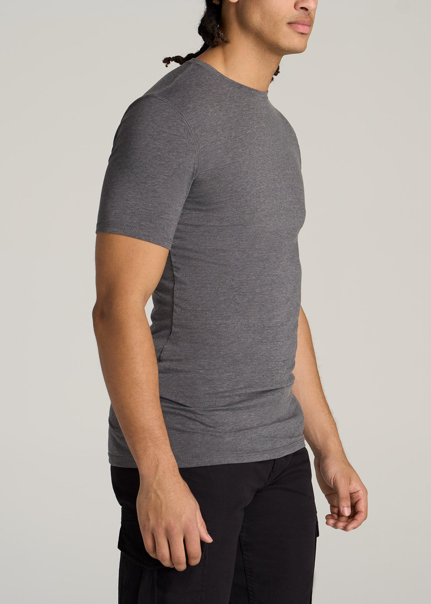 The Essential SLIM-FIT Crewneck Tee for Tall Men in Charcoal Mix Product Image