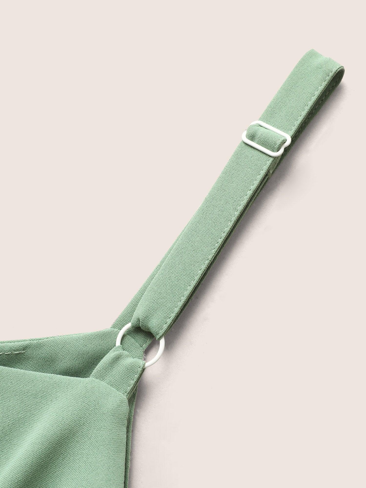 Plain Tiered Ruffles Pleated Cami Dress Female Product Image