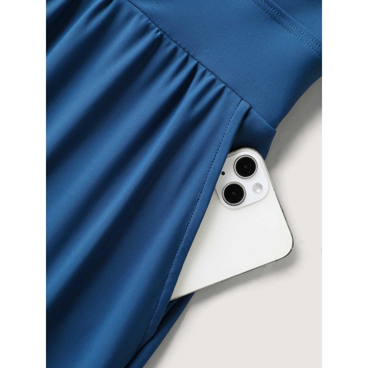 Plus Size Cinched Waist Ruffled Sleeve Swim Romper Women's Swimwear Aegean Beach Curve Bathing Suits High stretch One Pieces BloomChic 18-20/2X Product Image