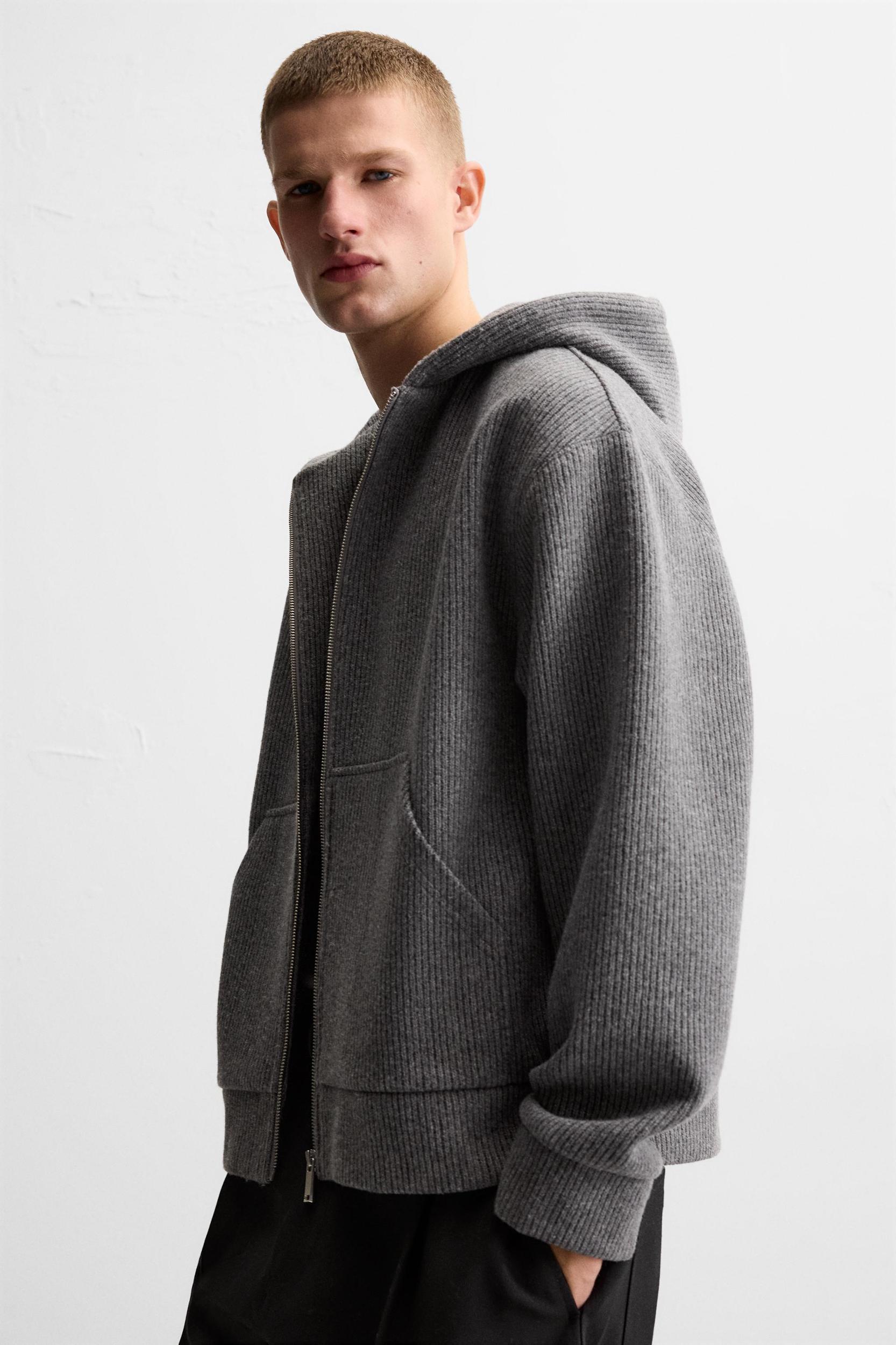 BRUSHED TEXTURE ZIP-UP SWEATSHIRT Product Image