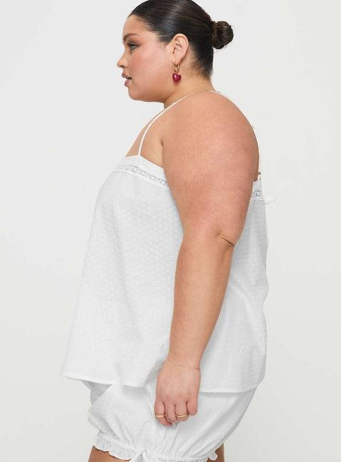 Invisible String Sleep Top White Curve Product Image