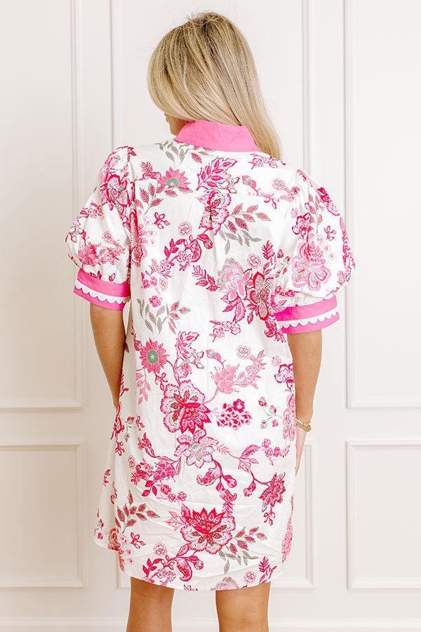 Sunday Chic Floral Mini Dress in Pink Product Image