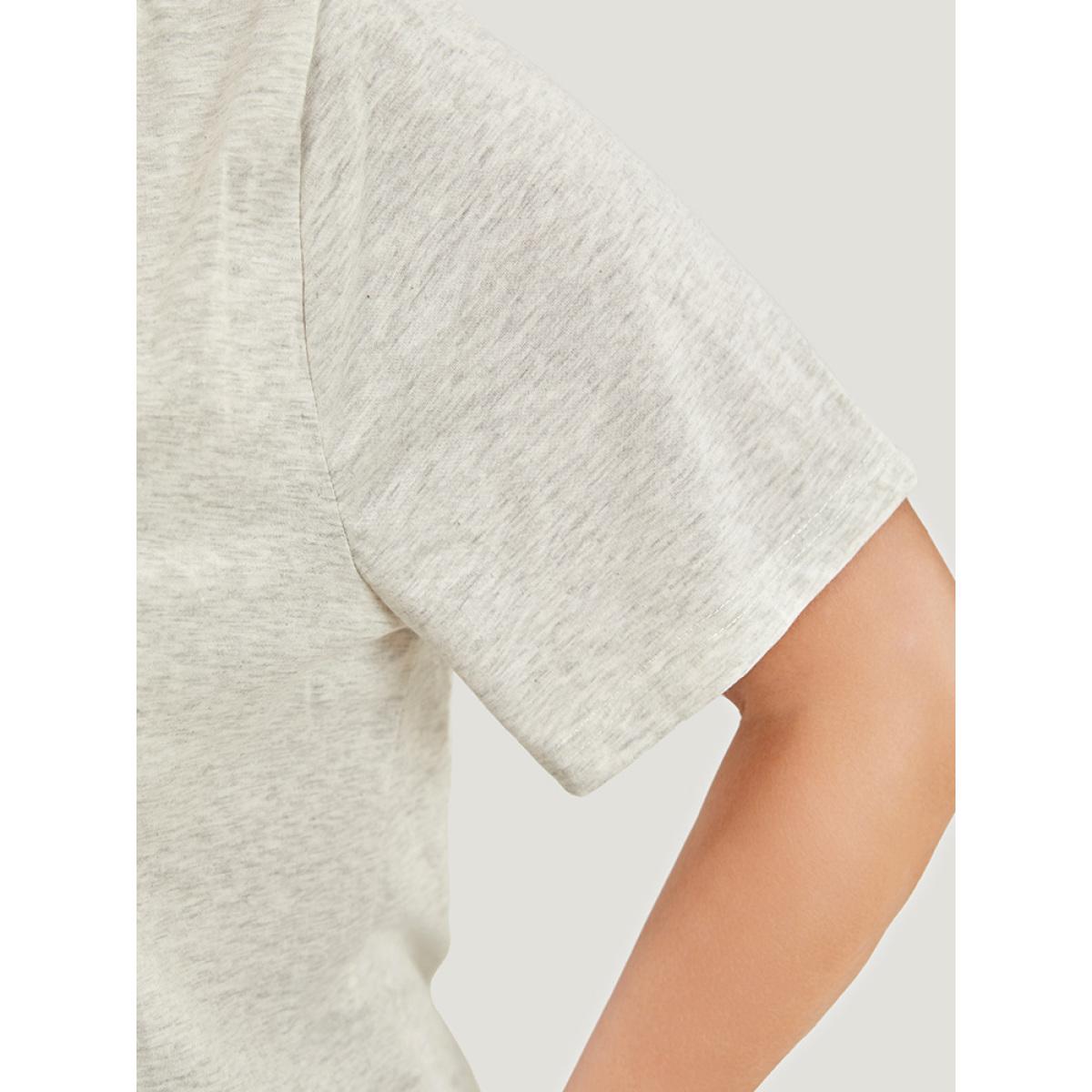 Plus Size Cactus & Letter Print Short Sleeve Graphic Tee LightGray Women Casual Western Dailywear T-shirts BloomChic 28/5X Product Image