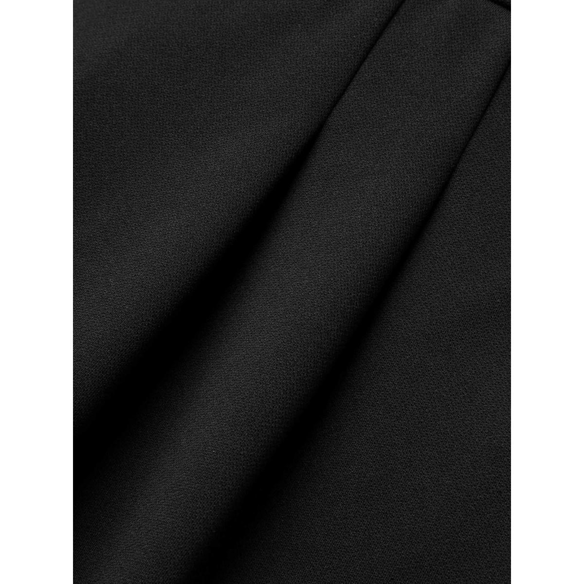 Plus Size Stretchy-Waist Straight Leg Pants Women Black Office Straight Leg Mid Rise Office Pants BloomChic 26/4X Product Image